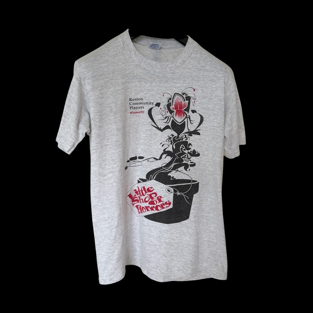 Vintage 1991 Little Shop of Horrors Jerzees T-Shirt Gray L Made in USA 90s